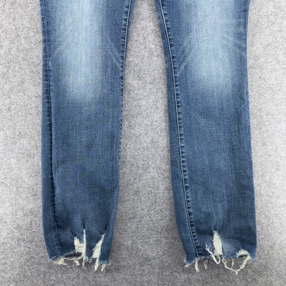 BKE Gabby Curvy High Rise Straight Leg Distressed Raw Hem Jeans 33x33.5 ABK465 - Picture 9 of 12